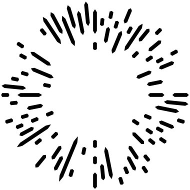 Radikal, yayılan çizgiler. Radyasyon, patlama, parıltı, parıltı ve parıltı efekti. Soyut patlama, aurora, aura etkisi stok vektör çizimi, klip- sanat grafikleri.