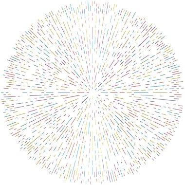 Radikal, yayılan çizgiler. Radyasyon, patlama, parıltı, parıltı ve parıltı efekti. Soyut patlama, aurora, aura etkisi stok vektör çizimi, klip- sanat grafikleri.