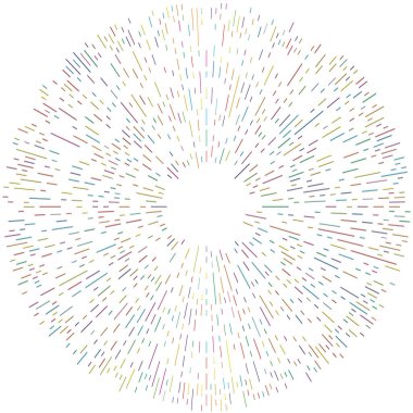 Radikal, yayılan çizgiler. Radyasyon, patlama, parıltı, parıltı ve parıltı efekti. Soyut patlama, aurora, aura etkisi stok vektör çizimi, klip- sanat grafikleri.