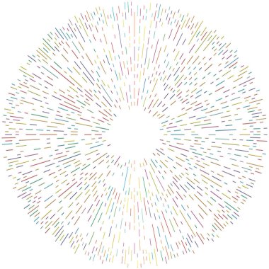 Radikal, yayılan çizgiler. Radyasyon, patlama, parıltı, parıltı ve parıltı efekti. Soyut patlama, aurora, aura etkisi stok vektör çizimi, klip- sanat grafikleri.