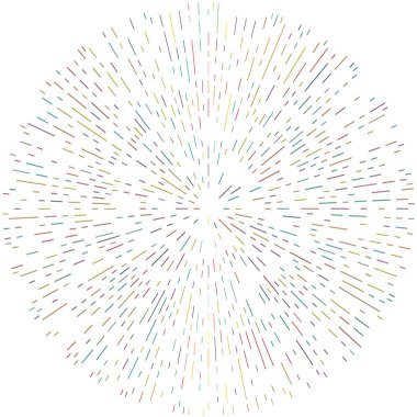 Radikal, yayılan çizgiler. Radyasyon, patlama, parıltı, parıltı ve parıltı efekti. Soyut patlama, aurora, aura etkisi stok vektör çizimi, klip- sanat grafikleri.