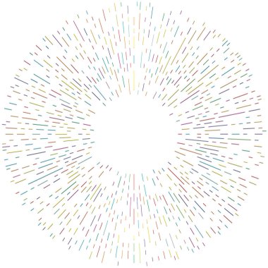 Radikal, yayılan çizgiler. Radyasyon, patlama, parıltı, parıltı ve parıltı efekti. Soyut patlama, aurora, aura etkisi stok vektör çizimi, klip- sanat grafikleri.