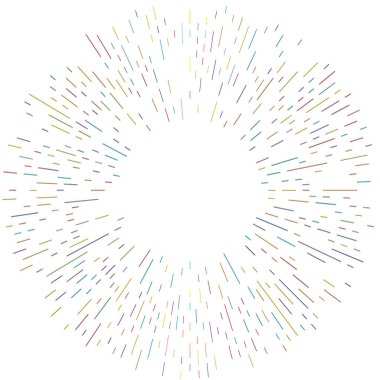 Radikal, yayılan çizgiler. Radyasyon, patlama, parıltı, parıltı ve parıltı efekti. Soyut patlama, aurora, aura etkisi stok vektör çizimi, klip- sanat grafikleri.