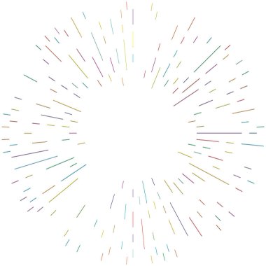 Radikal, yayılan çizgiler. Radyasyon, patlama, parıltı, parıltı ve parıltı efekti. Soyut patlama, aurora, aura etkisi stok vektör çizimi, klip- sanat grafikleri.