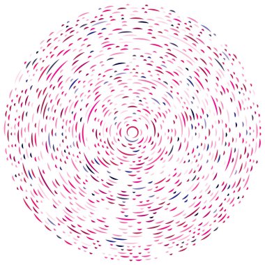 Renkli dairesel, eşmerkezli çemberler. Radyal, yayılan halkalar. Soyut geometrik çember şekli, tasarım elemanı. Girdaplar, girdaplar, girdaplar, girdaplar, girdaplar, girdaplar ve girdaplar.