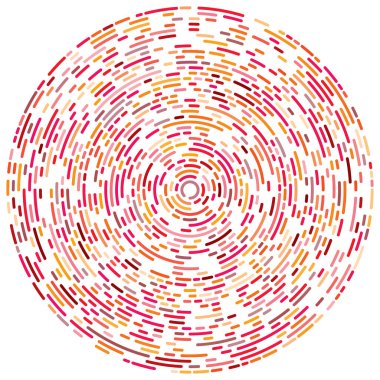 Renkli dairesel, eşmerkezli çemberler. Radyal, yayılan halkalar. Soyut geometrik çember şekli, tasarım elemanı. Girdaplar, girdaplar, girdaplar, girdaplar, girdaplar, girdaplar ve girdaplar.