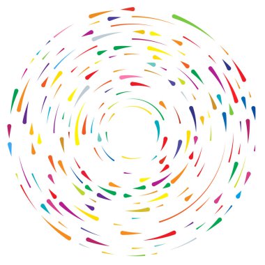 Renkli dairesel, eşmerkezli çemberler. Radyal, yayılan halkalar. Soyut geometrik çember şekli, tasarım elemanı. Girdaplar, girdaplar, girdaplar, girdaplar, girdaplar, girdaplar ve girdaplar.