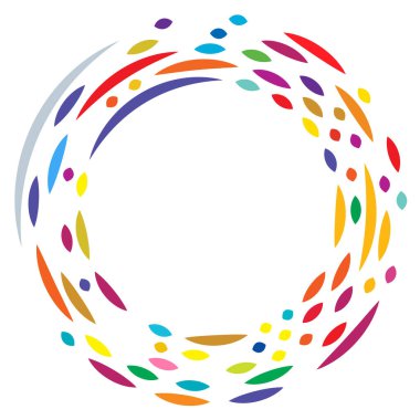 Renkli dairesel, eşmerkezli çemberler. Radyal, yayılan halkalar. Soyut geometrik çember şekli, tasarım elemanı. Girdaplar, girdaplar, girdaplar, girdaplar, girdaplar, girdaplar ve girdaplar.