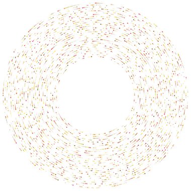 Renkli, renkli rastgele daireler, noktalar, benekler ve çiller konsantre, dairesel ve dairesel elementler. Noktacılık, noktacılık rastgele polikrom yarım ton daireler stok vektör çizimi, klip- sanat grafikleri