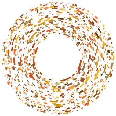 Renkli, renkli rastgele daireler, noktalar, benekler ve çiller konsantre, dairesel ve dairesel elementler. Noktacılık, noktacılık rastgele polikrom yarım ton daireler stok vektör çizimi, klip- sanat grafikleri