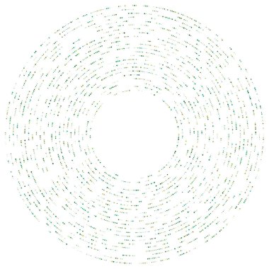 Renkli, renkli rastgele daireler, noktalar, benekler ve çiller konsantre, dairesel ve dairesel elementler. Noktacılık, noktacılık rastgele polikrom yarım ton daireler stok vektör çizimi, klip- sanat grafikleri