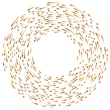 Renkli, renkli rastgele daireler, noktalar, benekler ve çiller konsantre, dairesel ve dairesel elementler. Noktacılık, noktacılık rastgele polikrom yarım ton daireler stok vektör çizimi, klip- sanat grafikleri