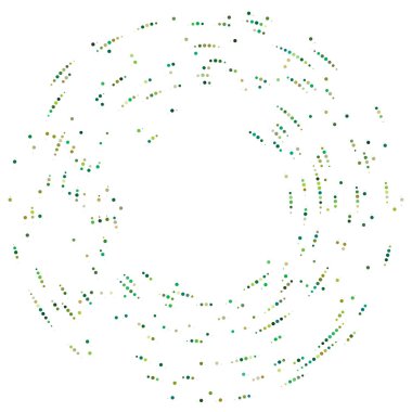 Renkli, renkli rastgele daireler, noktalar, benekler ve çiller konsantre, dairesel ve dairesel elementler. Noktacılık, noktacılık rastgele polikrom yarım ton daireler stok vektör çizimi, klip- sanat grafikleri