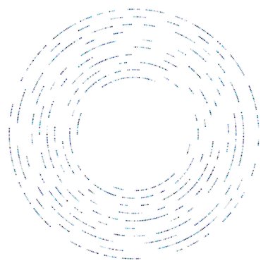 Renkli, renkli rastgele daireler, noktalar, benekler ve çiller konsantre, dairesel ve dairesel elementler. Noktacılık, noktacılık rastgele polikrom yarım ton daireler stok vektör çizimi, klip- sanat grafikleri