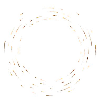 Renkli, renkli rastgele daireler, noktalar, benekler ve çiller konsantre, dairesel ve dairesel elementler. Noktacılık, noktacılık rastgele polikrom yarım ton daireler stok vektör çizimi, klip- sanat grafikleri