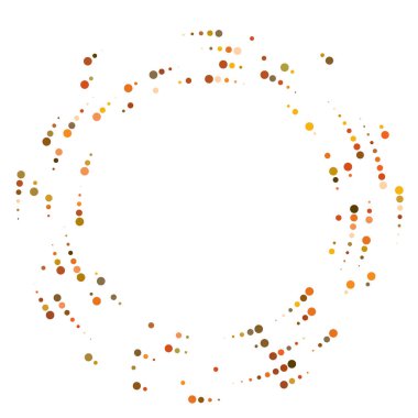 Renkli, renkli rastgele daireler, noktalar, benekler ve çiller konsantre, dairesel ve dairesel elementler. Noktacılık, noktacılık rastgele polikrom yarım ton daireler stok vektör çizimi, klip- sanat grafikleri