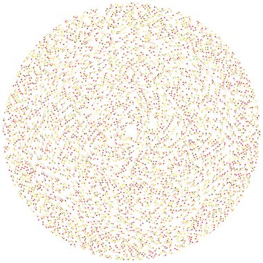 Renkli, renkli rastgele daireler, noktalar, benekler ve çiller konsantre, dairesel ve dairesel elementler. Noktacılık, noktacılık rastgele polikrom yarım ton daireler stok vektör çizimi, klip- sanat grafikleri