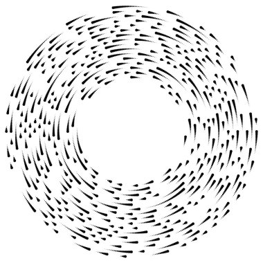 Renkli, renkli rastgele daireler, noktalar, benekler ve çiller konsantre, dairesel ve dairesel elementler. Noktacılık, noktacılık rastgele polikrom yarım ton daireler stok vektör çizimi, klip- sanat grafikleri