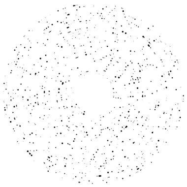 Rastgele daireler, noktalar, benekler ve çiller eşmerkezli, dairesel ve dairesel elementler. Noktacılık, noktacılık rastgele yarım ton daireler stok vektör illüstrasyonu, klip- sanat grafikleri.