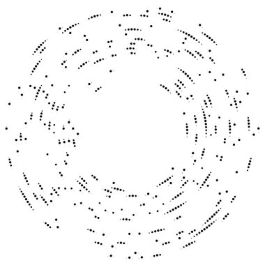 Renkli, renkli rastgele daireler, noktalar, benekler ve çiller konsantre, dairesel ve dairesel elementler. Noktacılık, noktacılık rastgele polikrom yarım ton daireler stok vektör çizimi, klip- sanat grafikleri