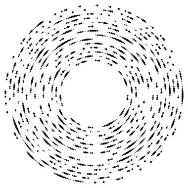 Renkli, renkli rastgele daireler, noktalar, benekler ve çiller konsantre, dairesel ve dairesel elementler. Noktacılık, noktacılık rastgele polikrom yarım ton daireler stok vektör çizimi, klip- sanat grafikleri