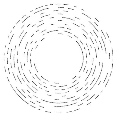 Renkli, renkli rastgele daireler, noktalar, benekler ve çiller konsantre, dairesel ve dairesel elementler. Noktacılık, noktacılık rastgele polikrom yarım ton daireler stok vektör çizimi, klip- sanat grafikleri