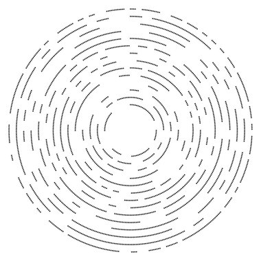 Renkli, renkli rastgele daireler, noktalar, benekler ve çiller konsantre, dairesel ve dairesel elementler. Noktacılık, noktacılık rastgele polikrom yarım ton daireler stok vektör çizimi, klip- sanat grafikleri
