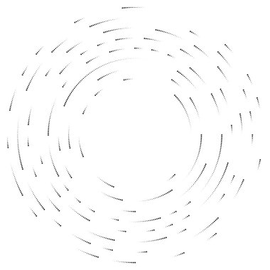 Renkli, renkli rastgele daireler, noktalar, benekler ve çiller konsantre, dairesel ve dairesel elementler. Noktacılık, noktacılık rastgele polikrom yarım ton daireler stok vektör çizimi, klip- sanat grafikleri