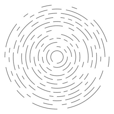 Renkli, renkli rastgele daireler, noktalar, benekler ve çiller konsantre, dairesel ve dairesel elementler. Noktacılık, noktacılık rastgele polikrom yarım ton daireler stok vektör çizimi, klip- sanat grafikleri