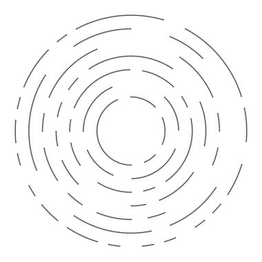 Renkli, renkli rastgele daireler, noktalar, benekler ve çiller konsantre, dairesel ve dairesel elementler. Noktacılık, noktacılık rastgele polikrom yarım ton daireler stok vektör çizimi, klip- sanat grafikleri