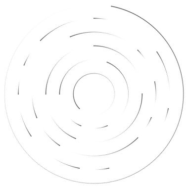 Renkli, renkli rastgele daireler, noktalar, benekler ve çiller konsantre, dairesel ve dairesel elementler. Noktacılık, noktacılık rastgele polikrom yarım ton daireler stok vektör çizimi, klip- sanat grafikleri