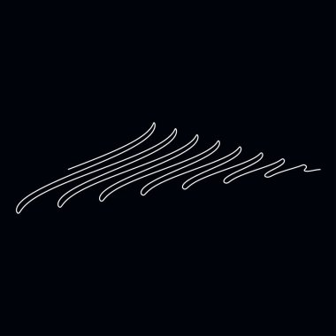 Dalgalı, dalgalı, dalgalı çizgiler. Eğri, camber, yay etkisi çizgileri. Curl, camber, fleks efekt çizgileri - stok vektör illüstrasyonu, klip- art grafikleri