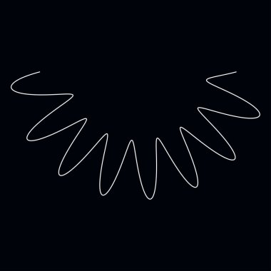 Dalgalı, dalgalı, dalgalı çizgiler. Eğri, camber, yay etkisi çizgileri. Curl, camber, fleks efekt çizgileri - stok vektör illüstrasyonu, klip- art grafikleri