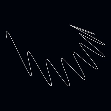 Dalgalı, dalgalı, dalgalı çizgiler. Eğri, camber, yay etkisi çizgileri. Curl, camber, fleks efekt çizgileri - stok vektör illüstrasyonu, klip- art grafikleri