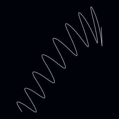 Dalgalı, dalgalı, dalgalı çizgiler. Eğri, camber, yay etkisi çizgileri. Curl, camber, fleks efekt çizgileri - stok vektör illüstrasyonu, klip- art grafikleri