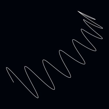 Dalgalı, dalgalı, dalgalı çizgiler. Eğri, camber, yay etkisi çizgileri. Curl, camber, fleks efekt çizgileri - stok vektör illüstrasyonu, klip- art grafikleri