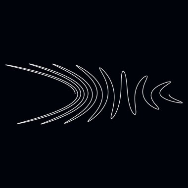 Dalgalı, dalgalı, dalgalı çizgiler. Eğri, camber, yay etkisi çizgileri. Curl, camber, fleks efekt çizgileri - stok vektör illüstrasyonu, klip- art grafikleri