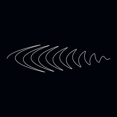 Dalgalı, dalgalı, dalgalı çizgiler. Eğri, camber, yay etkisi çizgileri. Curl, camber, fleks efekt çizgileri - stok vektör illüstrasyonu, klip- art grafikleri