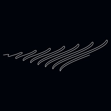 Dalgalı, dalgalı, dalgalı çizgiler. Eğri, camber, yay etkisi çizgileri. Curl, camber, fleks efekt çizgileri - stok vektör illüstrasyonu, klip- art grafikleri