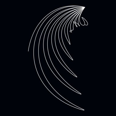 Dalgalı, dalgalı, dalgalı çizgiler. Eğri, camber, yay etkisi çizgileri. Curl, camber, fleks efekt çizgileri - stok vektör illüstrasyonu, klip- art grafikleri