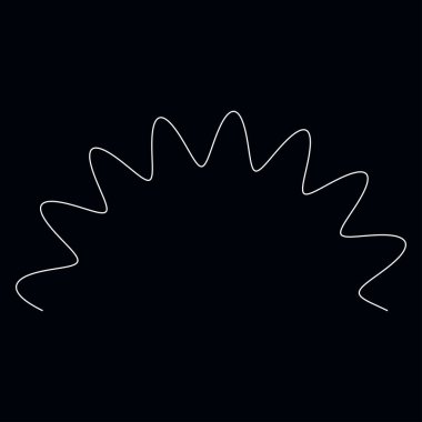 Dalgalı, dalgalı, dalgalı çizgiler. Eğri, camber, yay etkisi çizgileri. Curl, camber, fleks efekt çizgileri - stok vektör illüstrasyonu, klip- art grafikleri