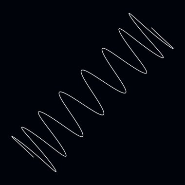 Dalgalı, dalgalı, dalgalı çizgiler. Eğri, camber, yay etkisi çizgileri. Curl, camber, fleks efekt çizgileri - stok vektör illüstrasyonu, klip- art grafikleri