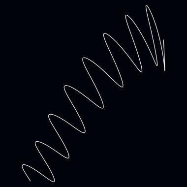 Dalgalı, dalgalı, dalgalı çizgiler. Eğri, camber, yay etkisi çizgileri. Curl, camber, fleks efekt çizgileri - stok vektör illüstrasyonu, klip- art grafikleri