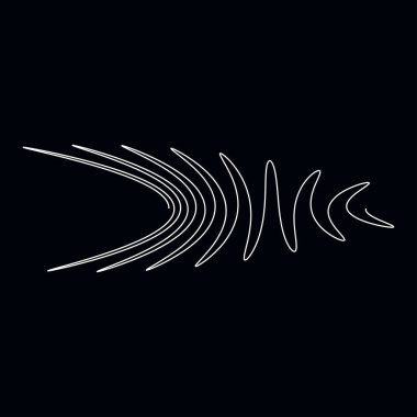 Dalgalı, dalgalı, dalgalı çizgiler. Eğri, camber, yay etkisi çizgileri. Curl, camber, fleks efekt çizgileri - stok vektör illüstrasyonu, klip- art grafikleri