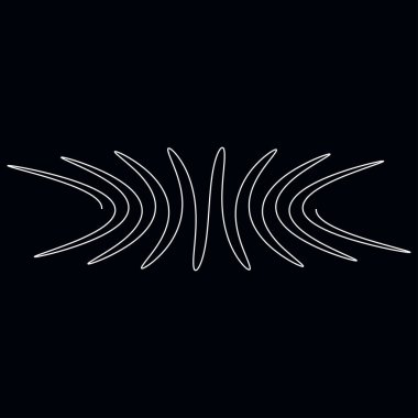 Dalgalı, dalgalı, dalgalı çizgiler. Eğri, camber, yay etkisi çizgileri. Curl, camber, fleks efekt çizgileri - stok vektör illüstrasyonu, klip- art grafikleri