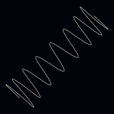 Dalgalı, dalgalı, dalgalı çizgiler. Eğri, camber, yay etkisi çizgileri. Curl, camber, fleks efekt çizgileri - stok vektör illüstrasyonu, klip- art grafikleri