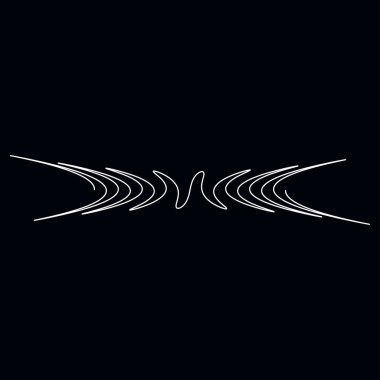 Dalgalı, dalgalı, dalgalı çizgiler. Eğri, camber, yay etkisi çizgileri. Curl, camber, fleks efekt çizgileri - stok vektör illüstrasyonu, klip- art grafikleri