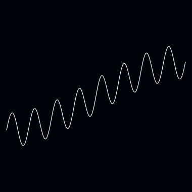 Dalgalı, dalgalı, dalgalı çizgiler. Eğri, camber, yay etkisi çizgileri. Curl, camber, fleks efekt çizgileri - stok vektör illüstrasyonu, klip- art grafikleri