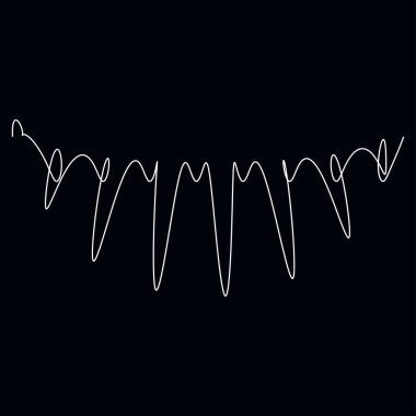 Dalgalı, dalgalı, dalgalı çizgiler. Eğri, camber, yay etkisi çizgileri. Curl, camber, fleks efekt çizgileri - stok vektör illüstrasyonu, klip- art grafikleri