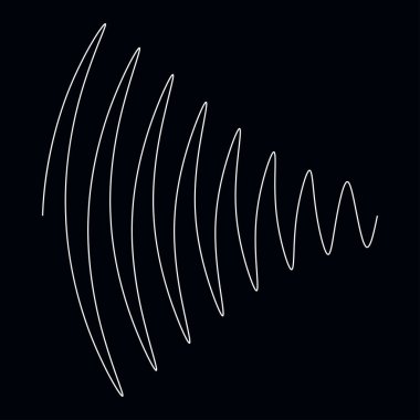 Dalgalı, dalgalı, dalgalı çizgiler. Eğri, camber, yay etkisi çizgileri. Curl, camber, fleks efekt çizgileri - stok vektör illüstrasyonu, klip- art grafikleri